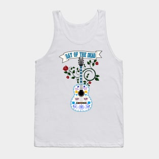 Acustic Guitar Sugar Skull themed Tank Top